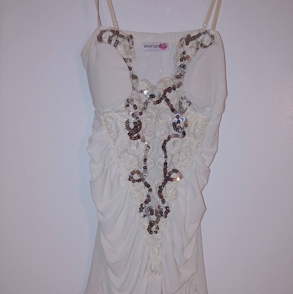 White and sequin tank top
